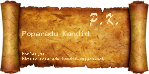Poparadu Kandid névjegykártya